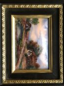 Limoges hand painted framed tiled signed