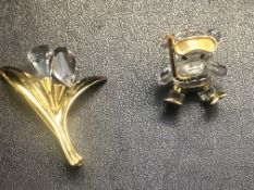 2 Swarovski pin brooches