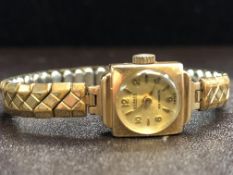 9ct Gold cased Bernex ladies wristwatch