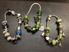3 Pandora style bracelets