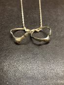 2 Silver snake necklace garnet eyes