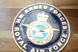 Cast iron RAF armed forces sign