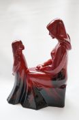 Royal Doulton flambe prototype figure mother & da