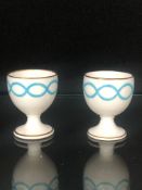 2 Minton enamelled pottery egg cups