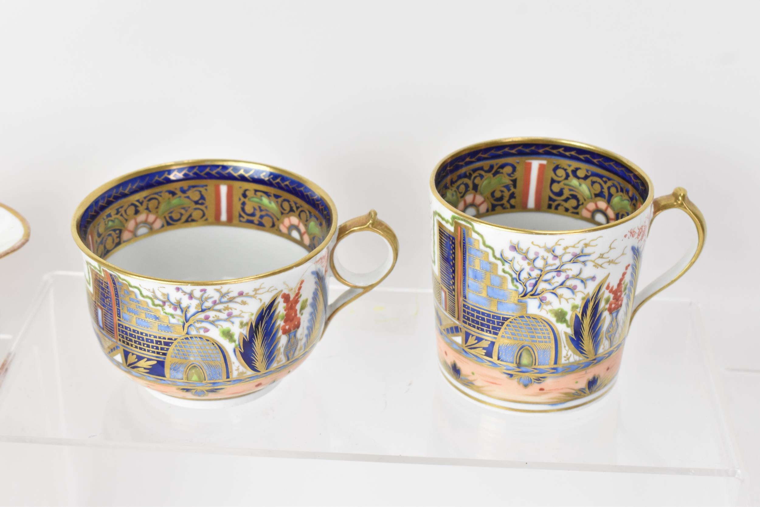 A selection of early 19th century Masons teaware to include a cup, saucer and cream jug in the - Image 6 of 9