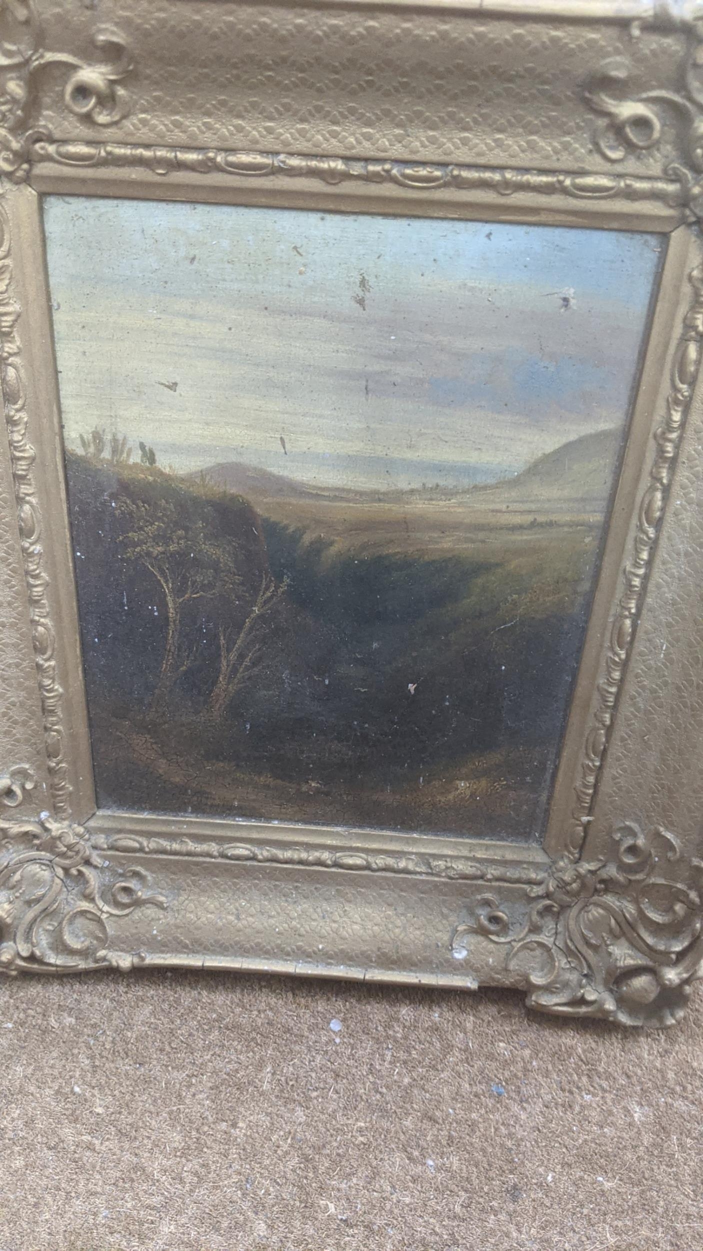 A group of paintings and prints to include river landscape scenes, one example in a glazed guilt - Image 6 of 12