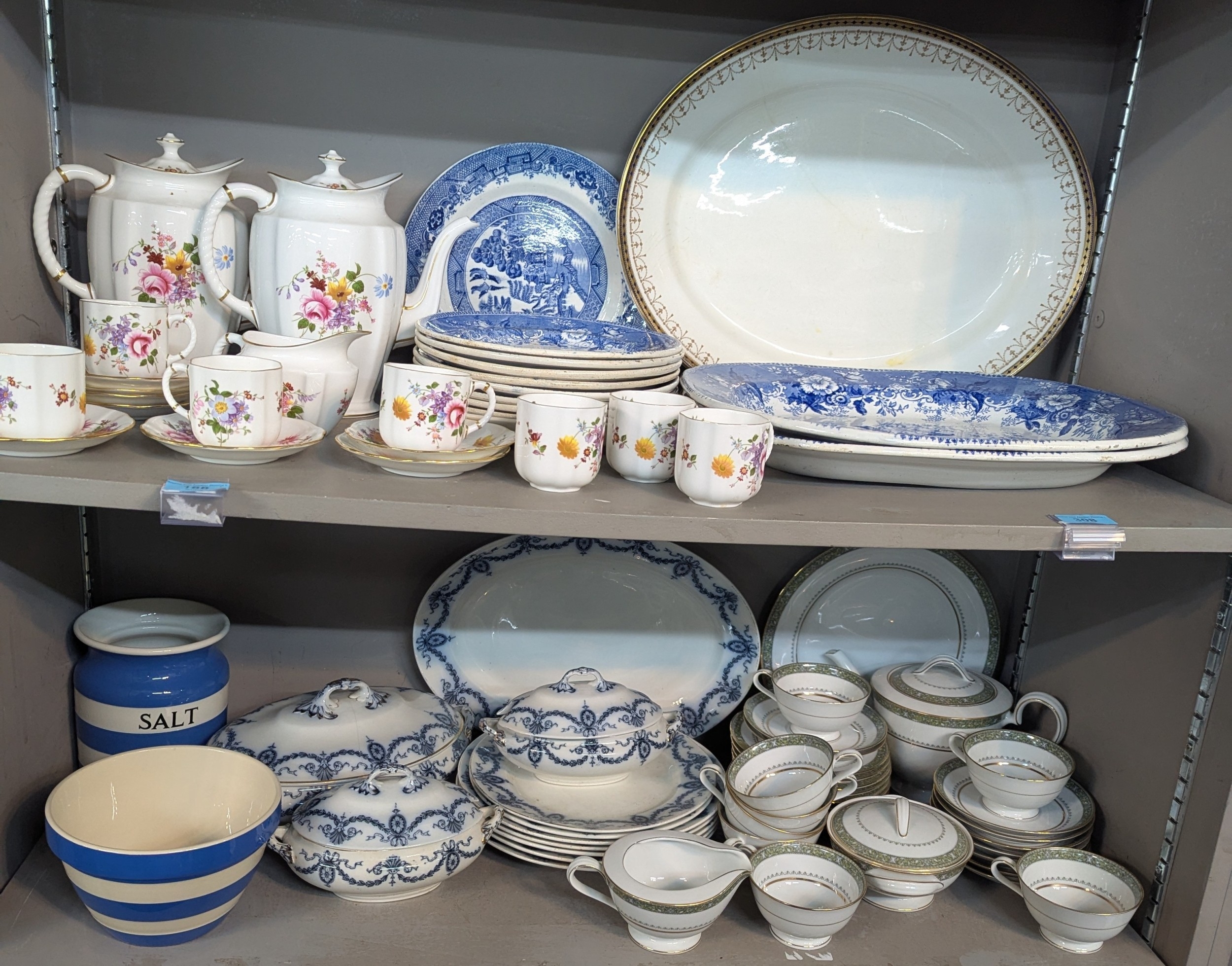 A mixed lot of ceramics to include a Royal Crown Derby Posies pattern coffee service, Noritake