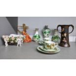 A selection of Victorian and Art Deco ceramics to include Jessie Van Hallen for Wade potteries - '