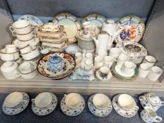 A selection of ceramic tableware to include a Masons Denmark part tea service, Royal Corona ware