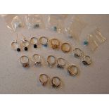 A group of modern silver and silver gilt dress rings, some with original tags and interchangeable