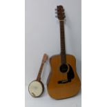 A Fender Gemini guitar and a banjo Location: If there is no condition report shown, please request