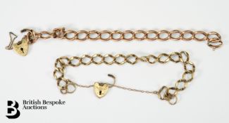 Two 9ct Yellow Gold Curb Link Bracelets