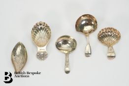 Five Silver Caddy Spoons