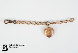 14ct Gold Heart Locket on Bracelet
