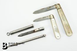 Silver Mother of Pearl Fruit Knife