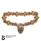Victorian 9ct Gold and Turquoise Bracelet