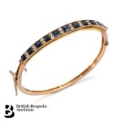 Edwardian 14/15ct Gold Sapphire Bangle
