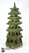 Chinese Green Ash Glaze Pagoda