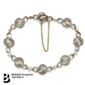 Vintage Gold Diamond & Pearl Bracelet
