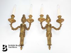 Pair of Louis XVI-style Gilt Bronze Wall Lights