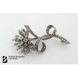 18ct Gold Diamond Floral Spray Brooch