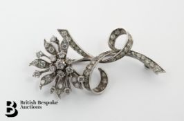 18ct Gold Diamond Floral Spray Brooch