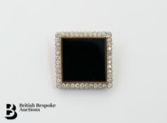 Onyx and Diamond Mourning Brooch