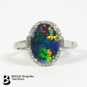 Art Deco Opal and Diamond Ring
