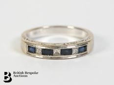 Sapphire and Diamond Half Eternity Ring