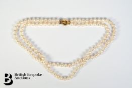 Double Strand Pearl Necklace