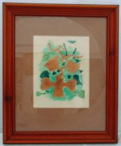 Georges Braque framed and glazed polychromatic print titled La Forêt (Lettera Amorosa) (1963), label