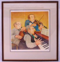 Beryl Cook framed and glazed limited edition 49/650 polychromatic print of a trio of musicians,