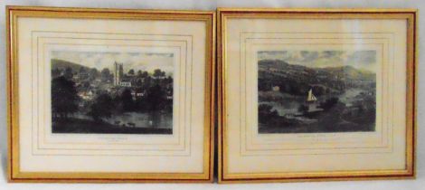 A pair of framed and glazed polychromatic engravings of Isle of Wight scenes, by G Brannon and dated