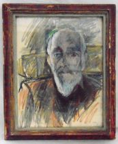 Edward Wolfe framed and glazed watercolour of Richard Hughes, signed bottom right, details to verso,