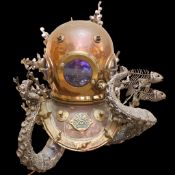 LEIGH DYER (born 1959) - a spectacular handmade stainless steel wall mount, designed to hold a