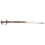 An 18th century Indo-Persian Tulwar sword, blade length 73cm, no scabbard