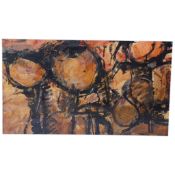 Abstract Expressionist School, mixed media watercolour ink and collage, unsigned, 35cm x 61cm,