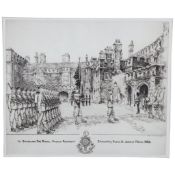 Fred Farrell (1882 - 1935), 1st Battalion The Royal Sussex Regiment 1932, etching, signed in pencil,
