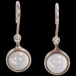 GEORG JENSEN - a pair of Danish modernist sterling silver rock crystal 'Spirit' drop earrings
