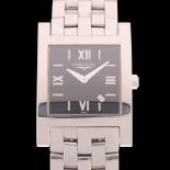 LONGINES - a stainless steel Dolce Vita quartz calendar bracelet watch, ref. L5.666.4, black dial
