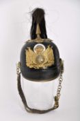 A Portuguese helmet for enlisted rank of the 10th Cavalry Regiment (1885 to 1892)