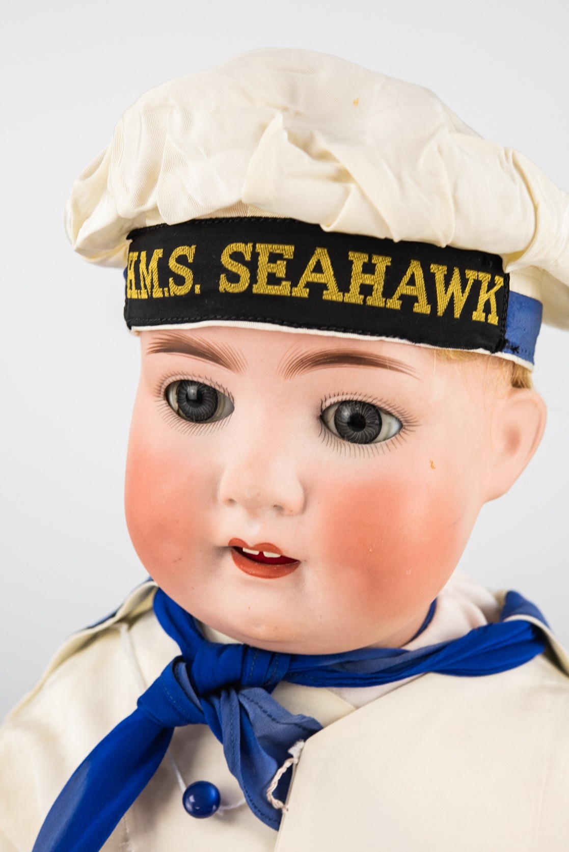 HEUBACH-KOPPELSDORF, GERMANY, BISQUE CHARACTER BOY BABY DOLL with blond ...