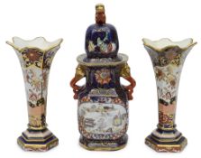An early 19th century Mason's Ironstone Chinoiserie vase and cover