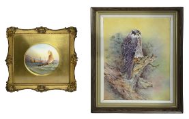 A Royal Worcester handpainted porcelain marine plaque by Richard Rushton, c.1918