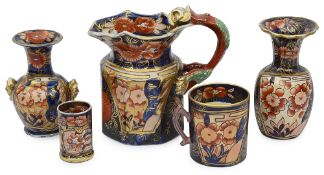 A collection of 19th century Mason's Ironstone 'School house' pattern wares