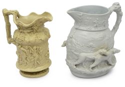 A Victorian C.J. Mason & Co. 'To Ho' relief moulded stoneware jug