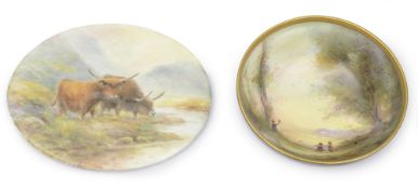 A Royal Worcester porcelain plaque handpainted by Harry Stinton, c.1913