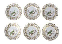 A set of six Richard Ginori Voliere Coucou Didrie dessert plates