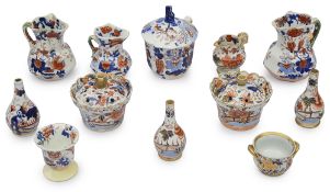 A collection of early 19th century Mason's Ironstone Imari palette wares