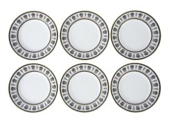 A set of six Richard Ginori Palmette Neo pattern dinner plates